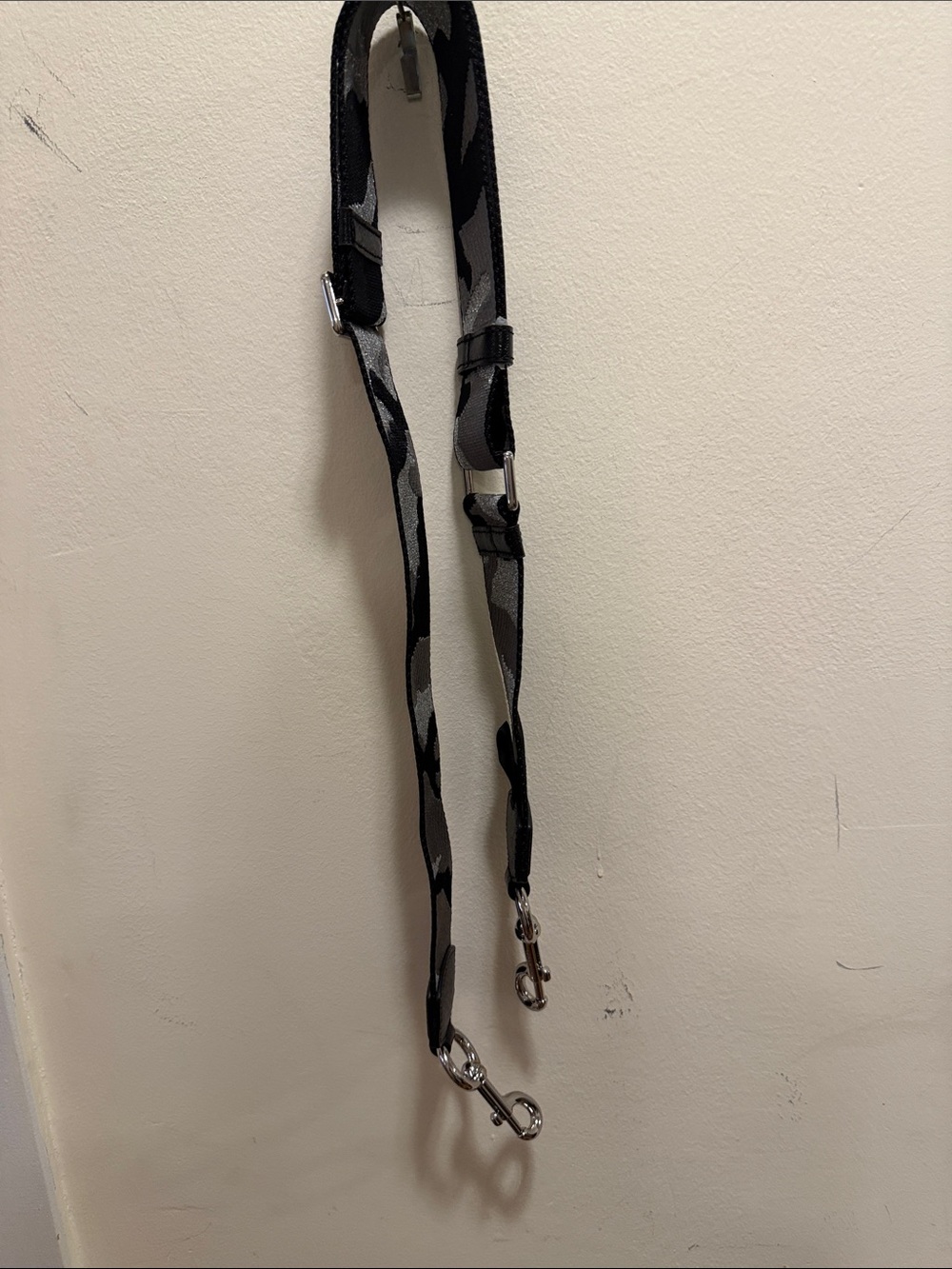 Marc by Marc Jacobs Black and Gray Camouflage Crossbody Strap